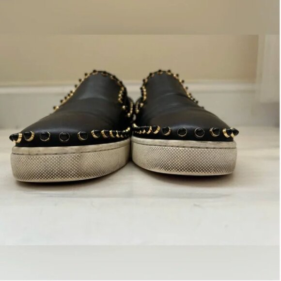 Christian Louboutin Authentic Studded Loafers Black Leather shoes sz 38.5 US 8.5 - Picture 5 of 14